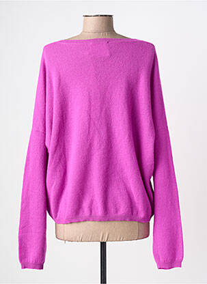 Pulover țesătură melanj mâneci lungi roz ABSOLUT CASHMERE femeie