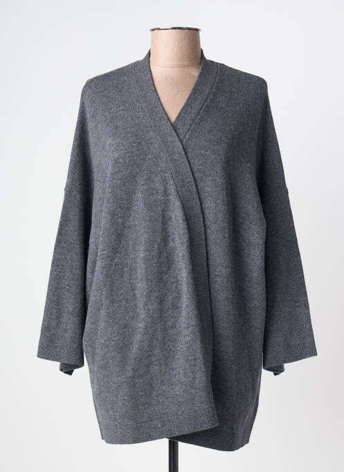 Vestă cu mâneci lungi elasticitate gri MAJESTIC FILATURES femme