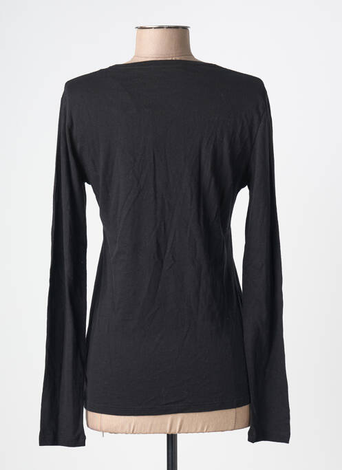 Tricou mâneci lungi mâneci lungi negru MAJESTIC FILATURES femme