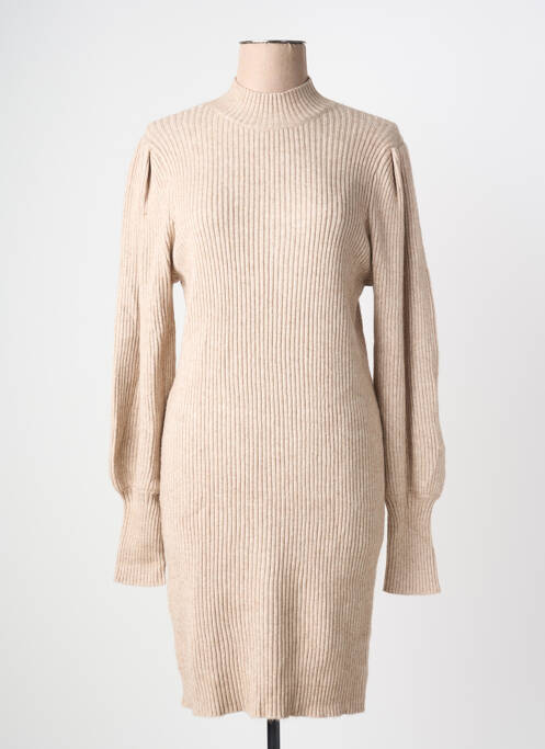 Rochie pulover guler col înalt mâneci lungi bej ONLY femme