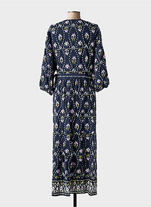 Rochie lungă imprimeu fantezie mâneci 3/4 albastru BA&SH femeie
