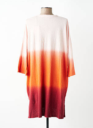 Rochie midi mâneci 3/4 mâneci 3/4 portocalie MAJESTIC FILATURES femeie