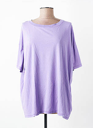 Tricou croială dreaptă mâneci scurte violet AMERICAN VINTAGE femeie