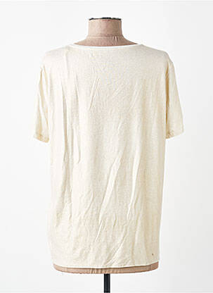 Tricou croială dreaptă mâneci scurte auriu MAJESTIC FILATURES femeie