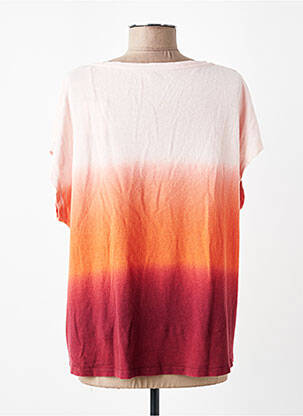 Tricou croială dreaptă mâneci scurte portocalie MAJESTIC FILATURES femeie