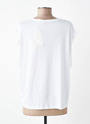 Tricou croială dreaptă mâneci scurte alb SESSUN femeie