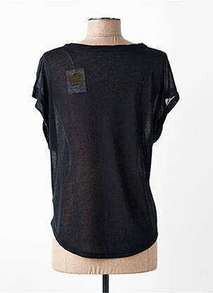 Tricou croială dreaptă mâneci scurte negru MAJESTIC FILATURES femeie
