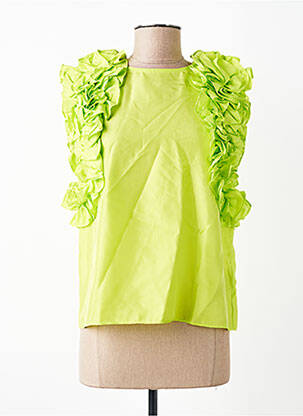 Top mâneci scurte mâneci scurte verde ESSENTIEL ANTWERP femeie