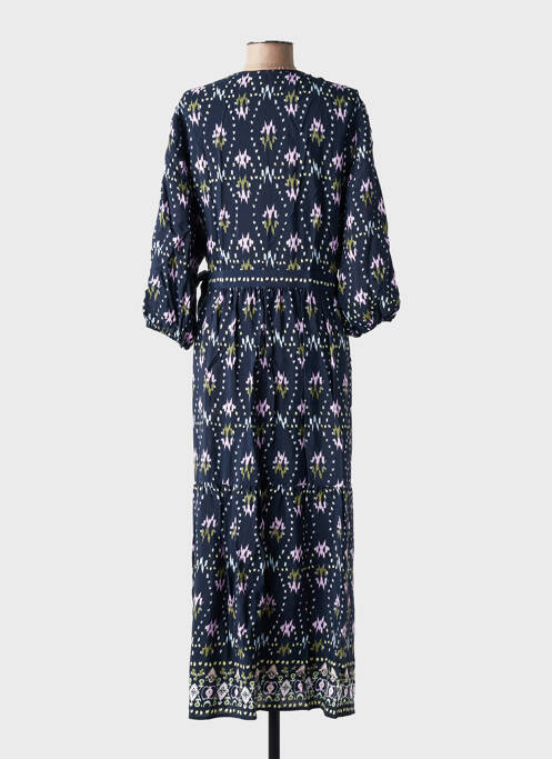 Rochie lungă imprimeu fantezie mâneci 3/4 albastru BA&SH femme