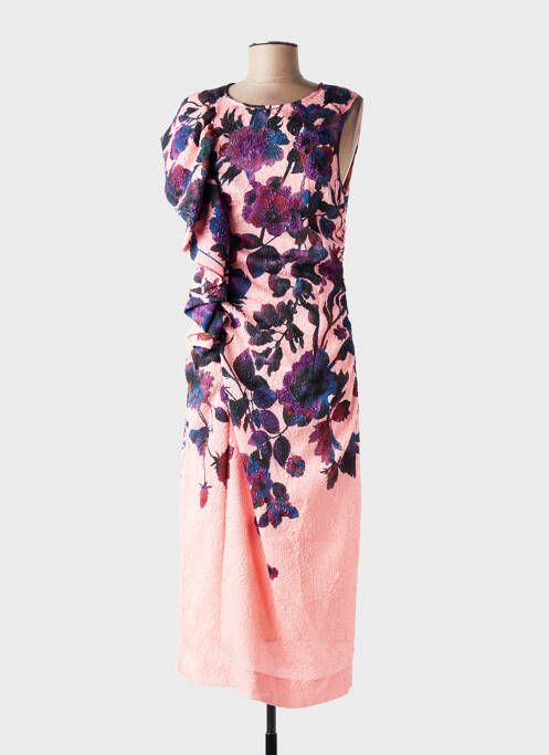 Rochie lungă imprimeu fantezie mâneci scurte roz ESSENTIEL ANTWERP femme