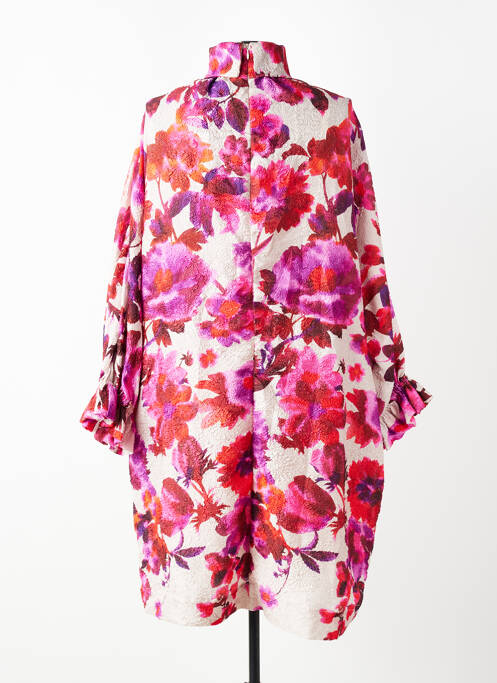 Rochie midi imprimeu fantezie mâneci lungi roz ESSENTIEL ANTWERP femme