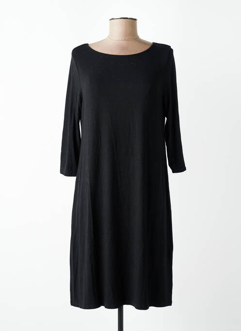 Rochie midi mâneci lungi mâneci lungi negru MAJESTIC FILATURES femme