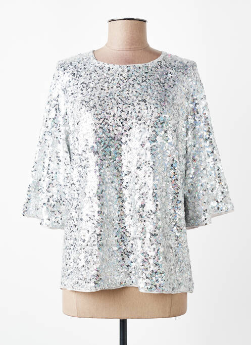 Top elasticitate mâneci 3/4 argintiu ESSENTIEL ANTWERP femme