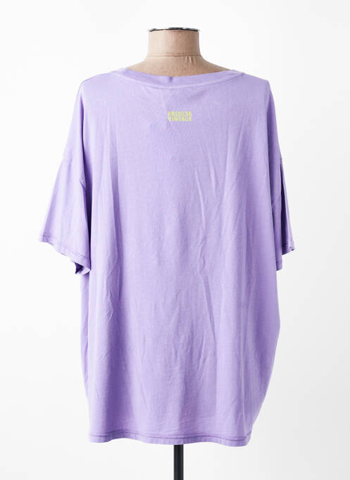 Tricou croială dreaptă mâneci scurte violet AMERICAN VINTAGE femme