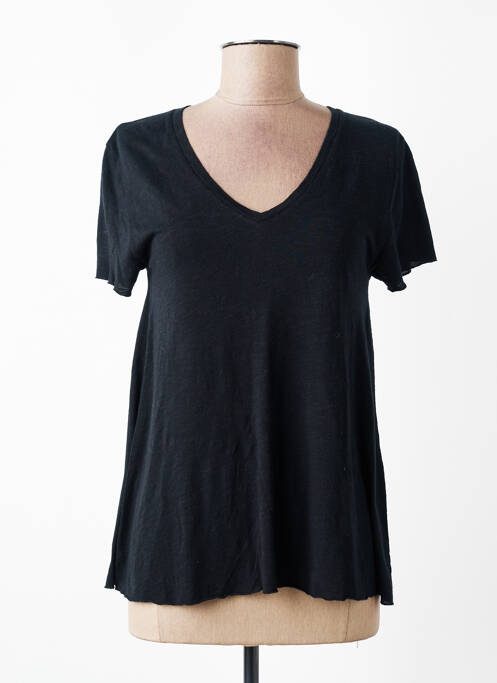 Tricou croială dreaptă mâneci scurte negru AMERICAN VINTAGE femme
