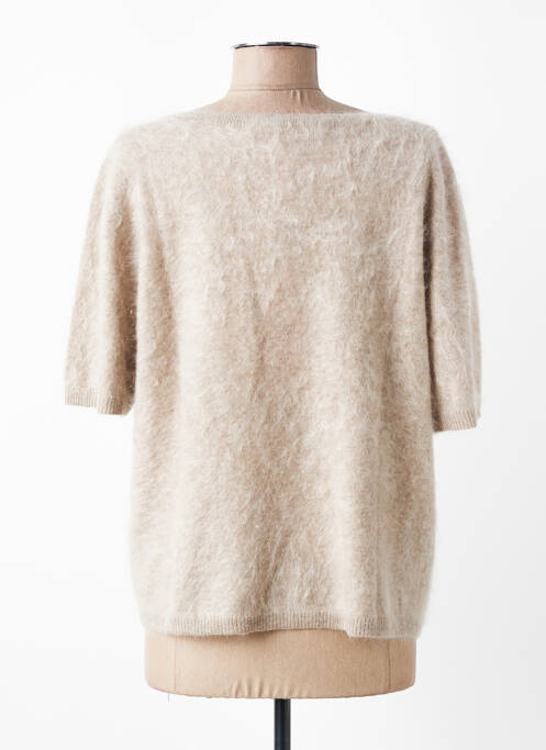 Pulover guler în v mâneci scurte bej ABSOLUT CASHMERE femme