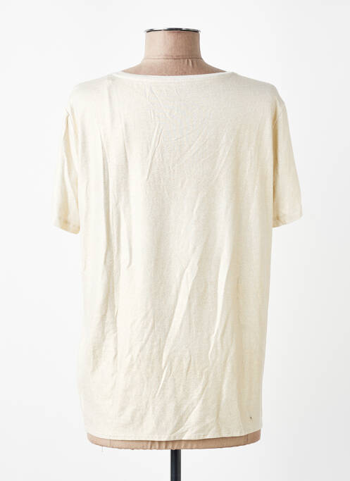 Tricou croială dreaptă mâneci scurte auriu MAJESTIC FILATURES femme
