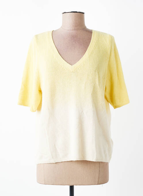 Tricou croială dreaptă mâneci scurte galben MAJESTIC FILATURES femme