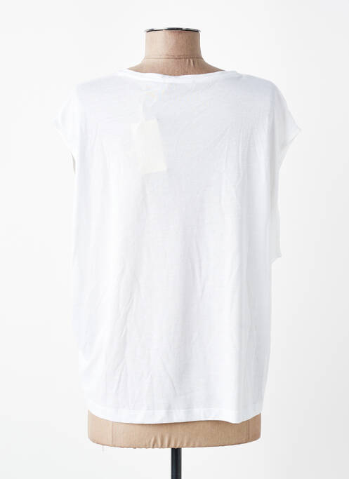 Tricou croială dreaptă mâneci scurte alb SESSUN femme