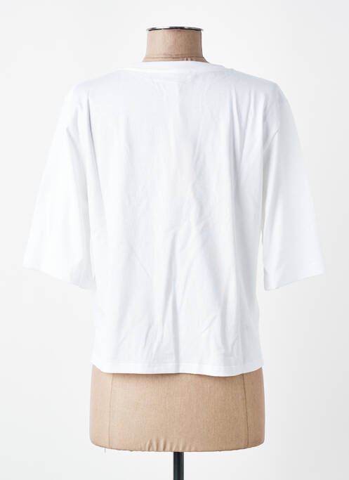 Tricou croială dreaptă mâneci scurte alb SESSUN femme