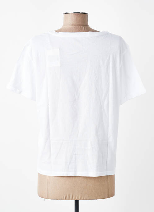 Tricou croială dreaptă mâneci scurte alb MAJESTIC FILATURES femme