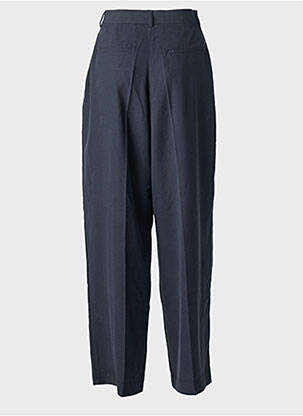 Pantalon drept țesătură poplin talie înaltă albastru SESSUN femeie