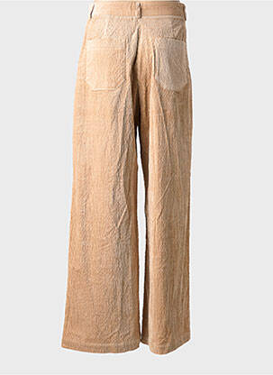 Pantalon larg talie cu cleme talie înaltă bej SESSUN femeie
