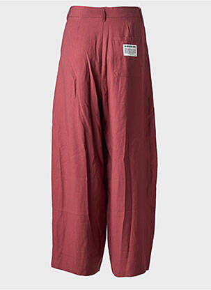 Pantalon larg țesătură poplin talie înaltă roșu AMERICAN VINTAGE femeie