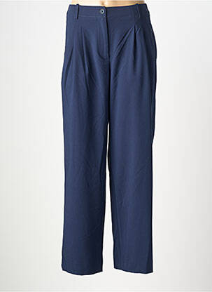 Pantalon larg țesătură poplin talie înaltă albastru AMERICAN VINTAGE femeie