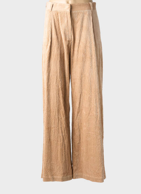 Pantalon larg talie cu cleme talie înaltă bej SESSUN femme