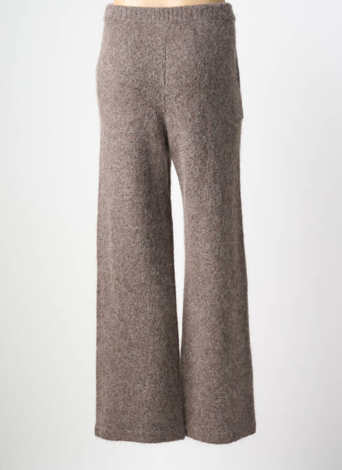 Pantalon evazat elasticitate talie înaltă maro MAJESTIC FILATURES femme