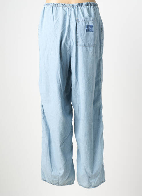 Pantalon larg țesătură poplin mărime normală albastru AMERICAN VINTAGE femme