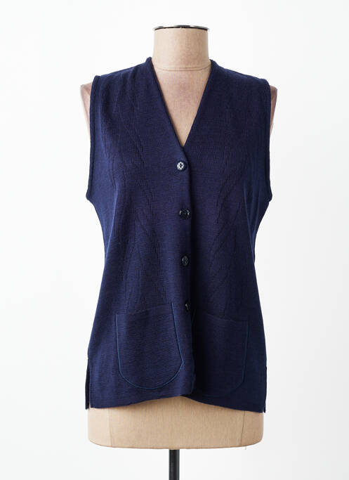 Vestă fără mâneci croială cambrată albastru VALMODE femme