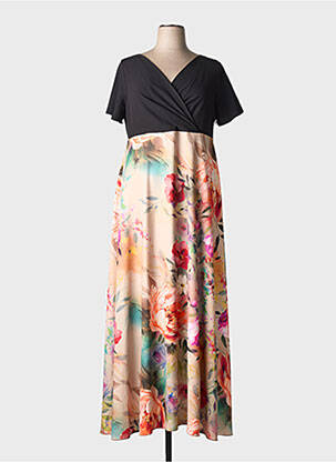 Rochie lungă mâneci scurte mâneci scurte negru SPG WOMAN femeie