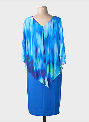 Rochie midi imprimeu fantezie mâneci scurte albastru SPG WOMAN femeie