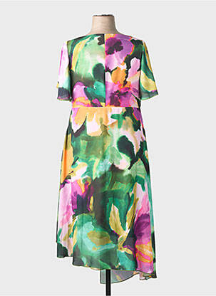 Rochie midi imprimeu fantezie mâneci scurte verde SPG WOMAN femeie