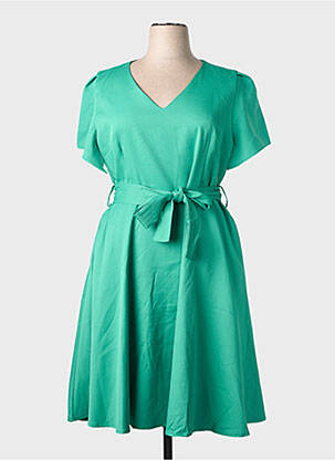 Rochie midi închidere cu fermoar la spate mâneci scurte verde J&J BY AFINITY femeie