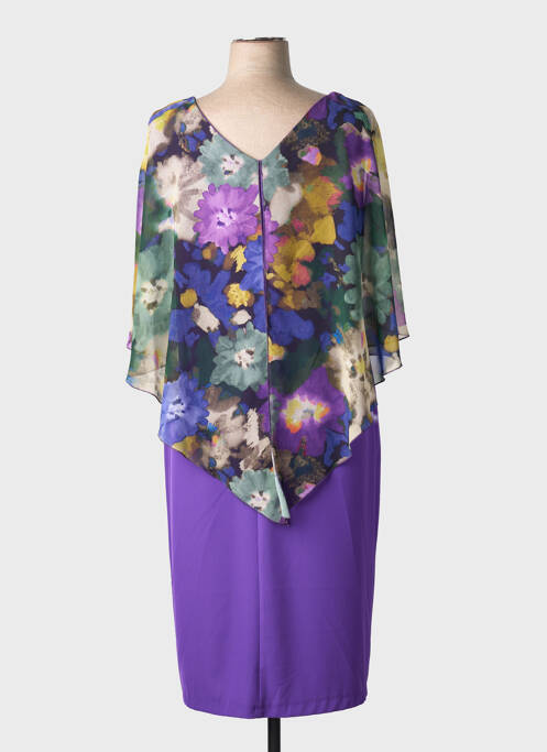 Rochie midi imprimeu fantezie mâneci scurte violet SPG WOMAN femme