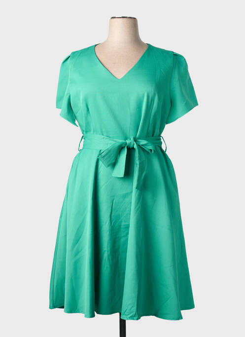Rochie midi închidere cu fermoar la spate mâneci scurte verde J&J BY AFINITY femme