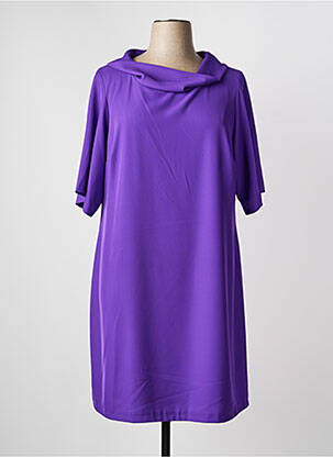 Rochie midi mâneci scurte mâneci scurte violet SPG WOMAN femeie