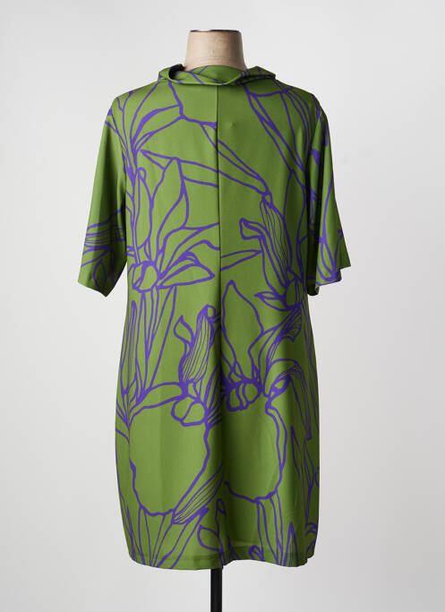 Rochie midi imprimeu fantezie mâneci scurte verde SPG WOMAN femme