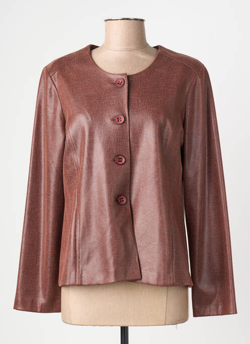 Jachete casual guler rotund maro GEVANA femme