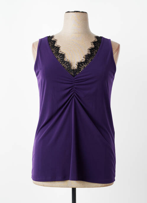 Top guler în v fără mâneci violet închis SPG WOMAN femme