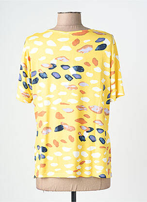 Tricou imprimeu fantezie mâneci scurte galben FRANCE RIVOIRE femeie