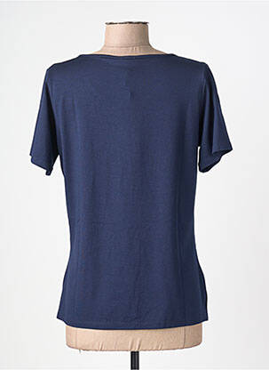 Tricou imprimeu fantezie mâneci scurte albastru FRANCE RIVOIRE femeie