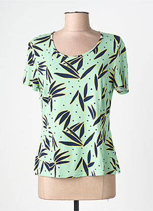 Tricou imprimeu fantezie mâneci scurte verde FRANCE RIVOIRE femeie