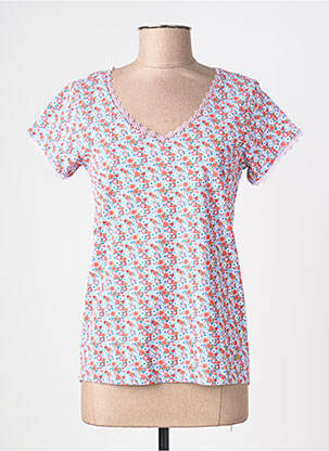 Tricou guler în v mâneci scurte violet C'EST BEAU LA VIE femeie