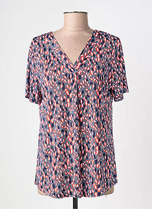 Tricou imprimeu fantezie mâneci scurte albastru DIANE LAURY femeie