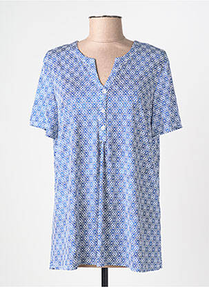 Tricou imprimeu fantezie mâneci scurte albastru DIANE LAURY femeie