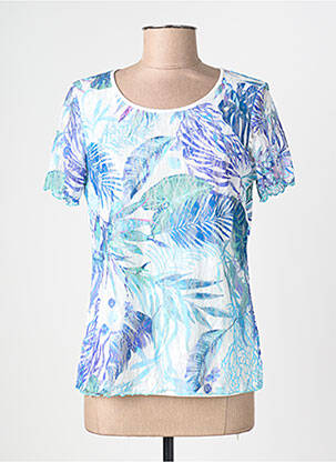 Tricou imprimeu fantezie mâneci scurte albastru DIANE LAURY femeie